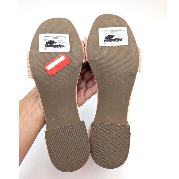 DV Dolce Vita Girls Braided Heeled Ankle Strap Sandals Pink Size US5 EU38 - Picture 8 of 11